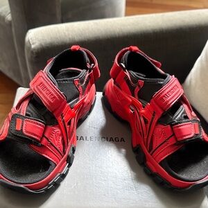 Balenciaga Kids Black and Red Sandals